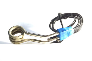 Heater for boiling water close-up on white