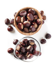 Two bowls of chestnuts
