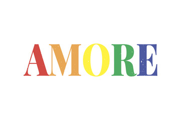 slogan AMORE phrase graphic vector Print Fashion lettering calligraphy