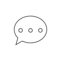 Speech, bubble, dialog box line icon on white background. Thin line sign for design logo. Outline pictogram on white background