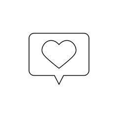 thin line heart like love icon. concept of follower emblem for community or good blog post