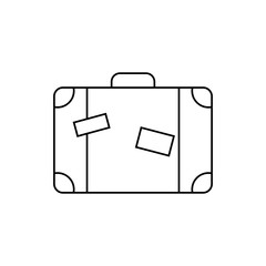 Fototapeta premium Line icon- travel bag. Outline concept for websites, infographic, mobile applications. Vector illustration on white background