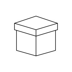 Box icon thin line for web and mobile, modern minimalistic flat design. Outline Vector Icon Isolated on White Background. Trendy flat ui sign design, graphic pictogram. Logo illustration. Eps10.