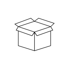 Box icon thin line for web and mobile, modern minimalistic flat design. Outline Vector Icon Isolated on White Background. Trendy flat ui sign design, graphic pictogram. Logo illustration. Eps10.