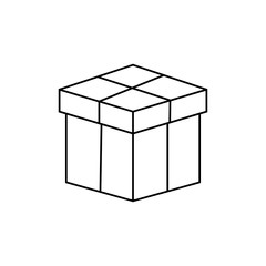 Box icon thin line for web and mobile, modern minimalistic flat design. Outline Vector Icon Isolated on White Background. Trendy flat ui sign design, graphic pictogram. Logo illustration. Eps10.