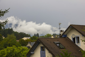 House of the mountains in the clouds