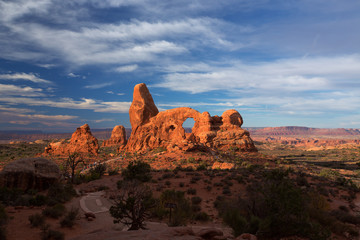 Turret Arch in Arches National Park, Utah, USA at sunrise