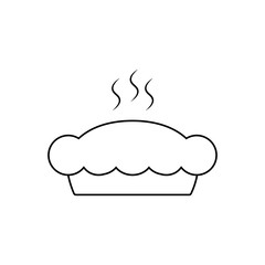 Pie outline vector icon or design element in thin line style