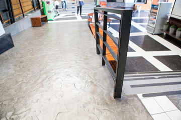 ramp way with black steel handrail for support wheelchair disabled people