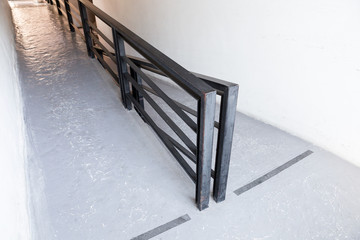 ramp way with handrail for support wheelchair disabled people.