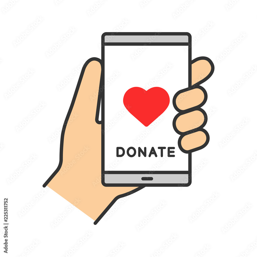 Canvas Prints Smartphone donation app color icon