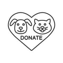 Donation for pets linear icon