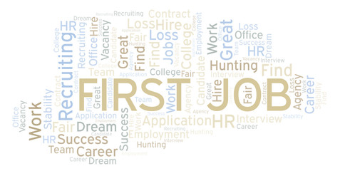 Fototapeta premium First Job word cloud.