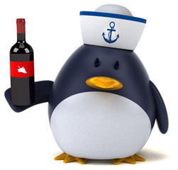 Fun penguin - 3D Illustration