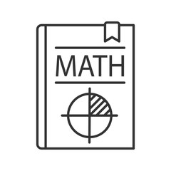 Math textbook linear icon