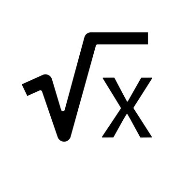 Square root of x glyph icon