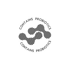 Fototapeta premium Probiotics logo. Bacteria logo. Concept of healthy nutrition ingredient for therapeutic purposes. Simple flat style trend modern logotype graphic design isolated