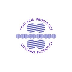 Probiotics logo. Bacteria logo. Concept of healthy nutrition ingredient for therapeutic purposes. Simple flat style trend modern logotype graphic design isolated