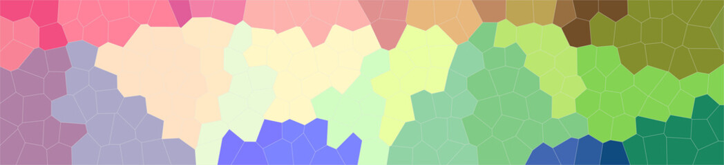 Illustration of green, blue, yellow and red little hexagon background, abstract banner.