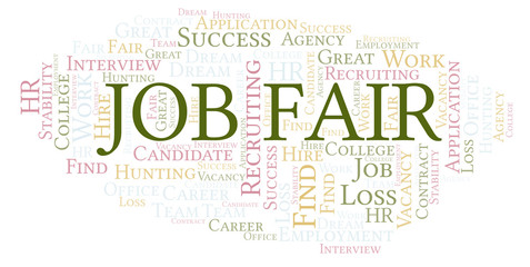 Fototapeta premium Job Fair word cloud.