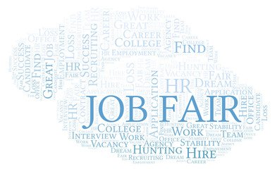 Obraz premium Job Fair word cloud.