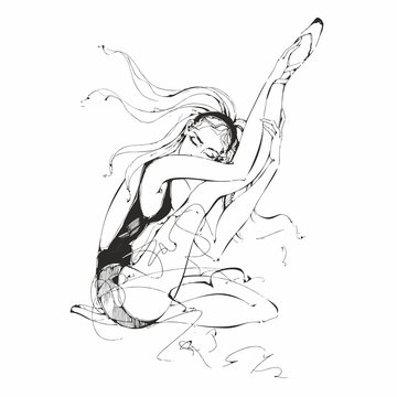 recommend clip art: Ballerina. Dancer. Ballet. Graphics. Girl. Vector illustration.