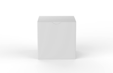 White square blank box isolated on white background, 3d illustration