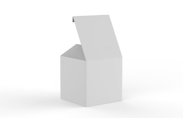 White square blank box isolated on white background, 3d illustration