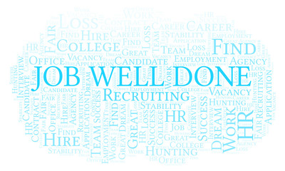 Obraz premium Job Well Done word cloud.