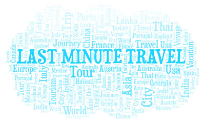 Last Minute Travel word cloud.