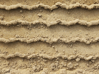 Wheel track on sand