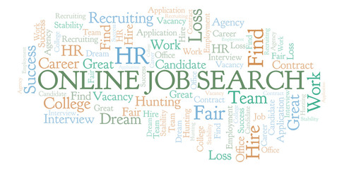 Obraz premium Online Job Search word cloud.