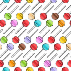 Colorful lollipops background - vector illustration.