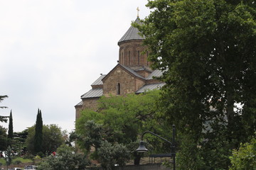 Old christian church Metekhi in Tbilisi city
