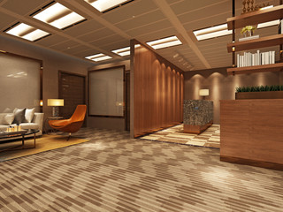 3d render of modern office and working place