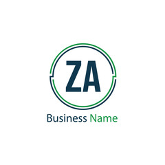 Initial Letter ZA Logo Template Design