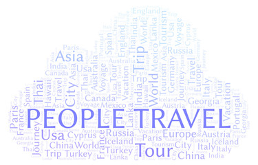 Obraz premium People Travel word cloud.
