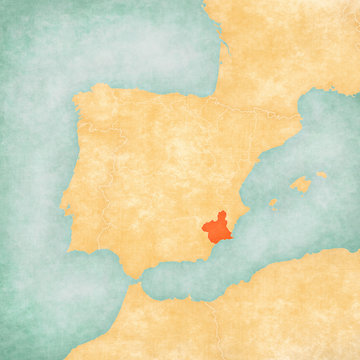 Map of Iberian Peninsula - Murcia