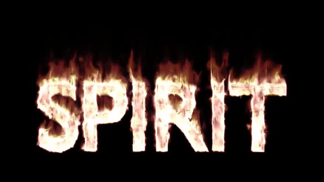 Animated burning or engulf in flames all caps text spirit. Fire has transparency and isolated and easy to loop. Mask included.