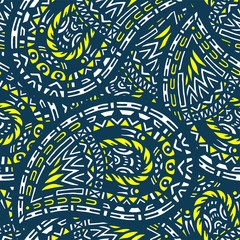 Seamless pattern of beautiful paisley cucumbers African, Turkish, Indian, Persian.