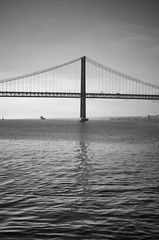 View of a pillar of a suspension bridge