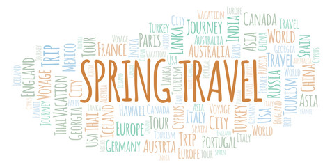 Obraz premium Spring Travel word cloud.