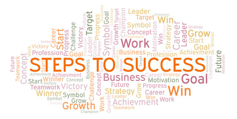 Fototapeta premium Steps To Success word cloud.