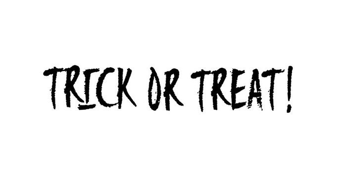 Animated Calligraphy Hand Written Halloween Trick or Treat