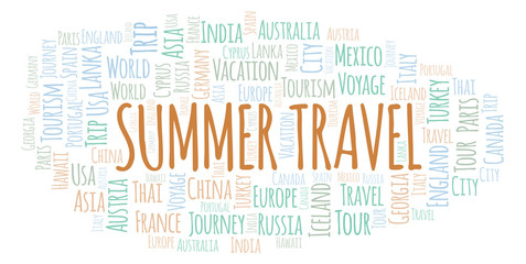 Obraz premium Summer Travel word cloud.