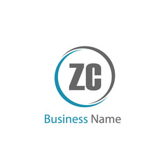 Initial Letter ZC Logo Template Design