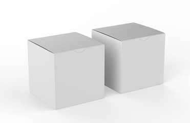 White square blank box isolated on white background, 3d illustration