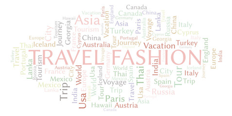 Fototapeta premium Travel Fashion word cloud.