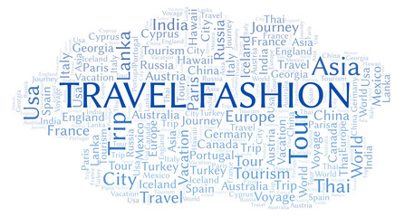 Obraz premium Travel Fashion word cloud.