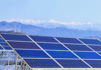  Solar power panels ,Photovoltaic modules for innovation green energy for life with blue sky...